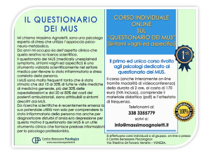 CORSO INDIVIDUALE PER PSICOLOGI SUI MUS PNG